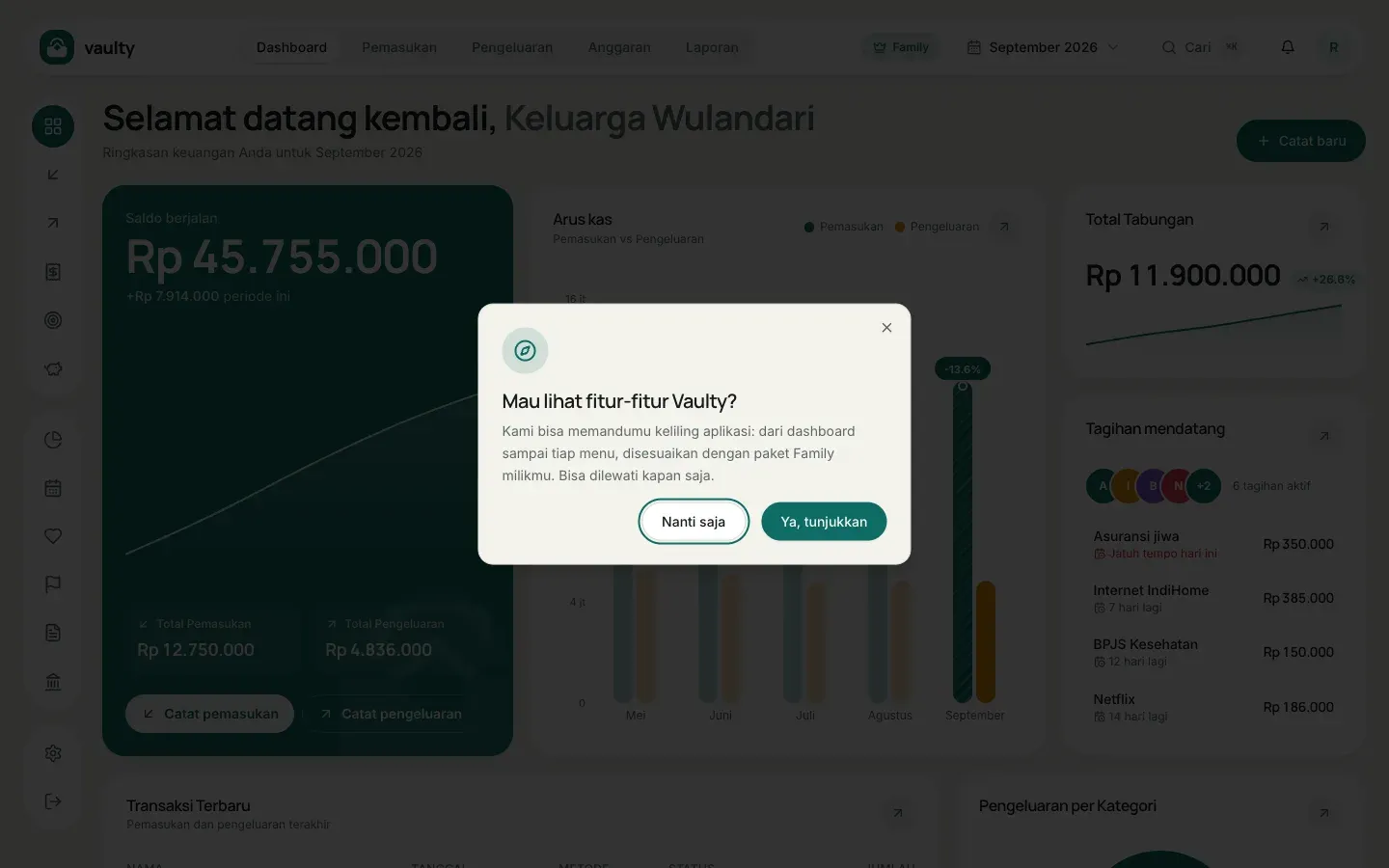 Pertanyaan apakah ingin melihat tur produk